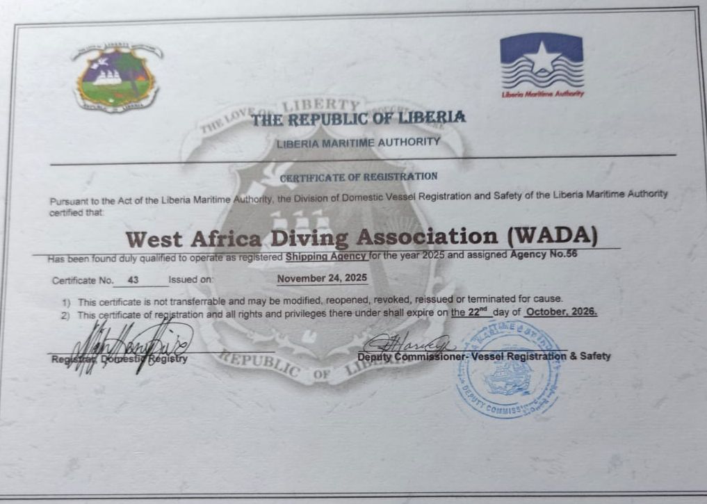 Liberia Maritime Authority Accreditation Certificate